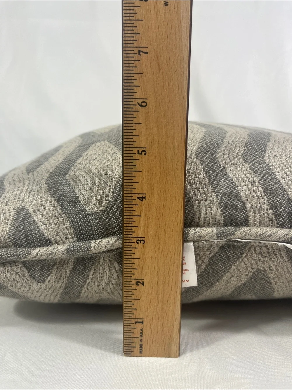 2 Sunbrella Textured Geometric Accent Pillows 16” Square Gray/Cream